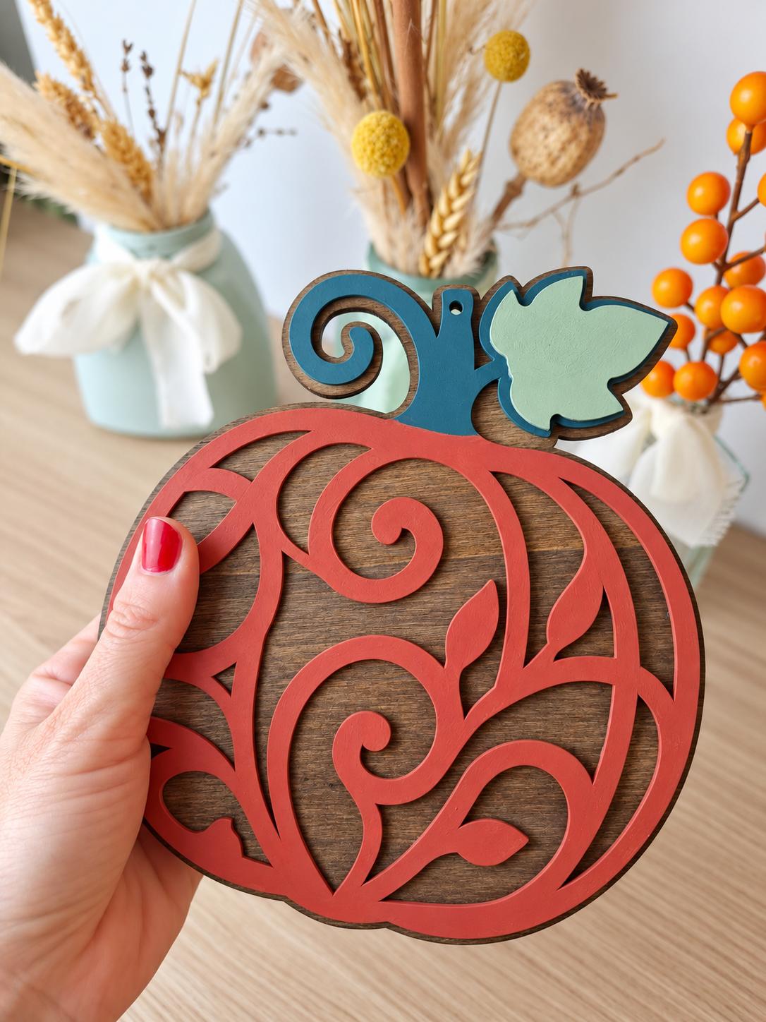 Pumpkin Zucca decorativa in legno –