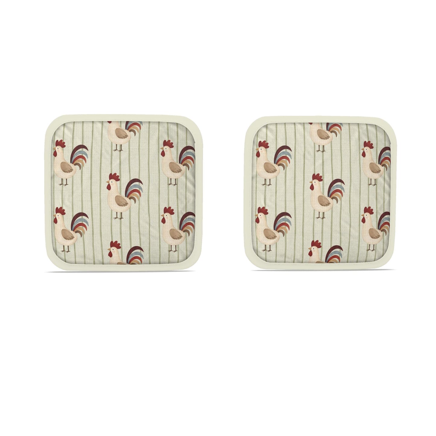 Country Rooster Hot Dish Pads – Set of 2