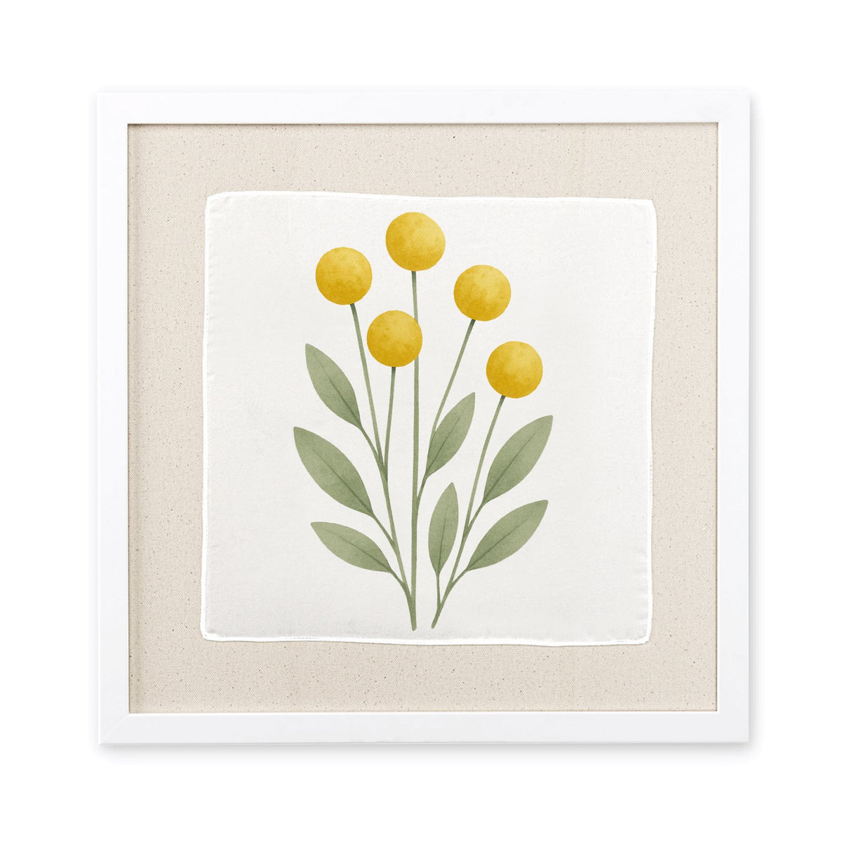 Golden Wildflowers Framed Silk Art