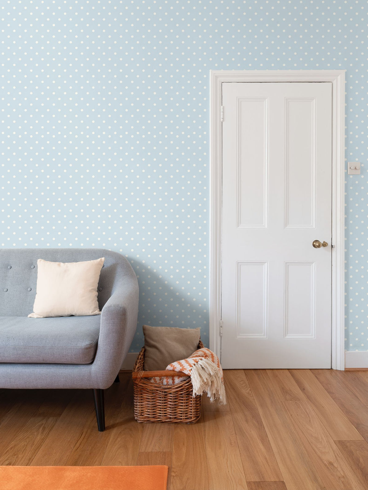 Powder Blue Polka Dot Wallpaper