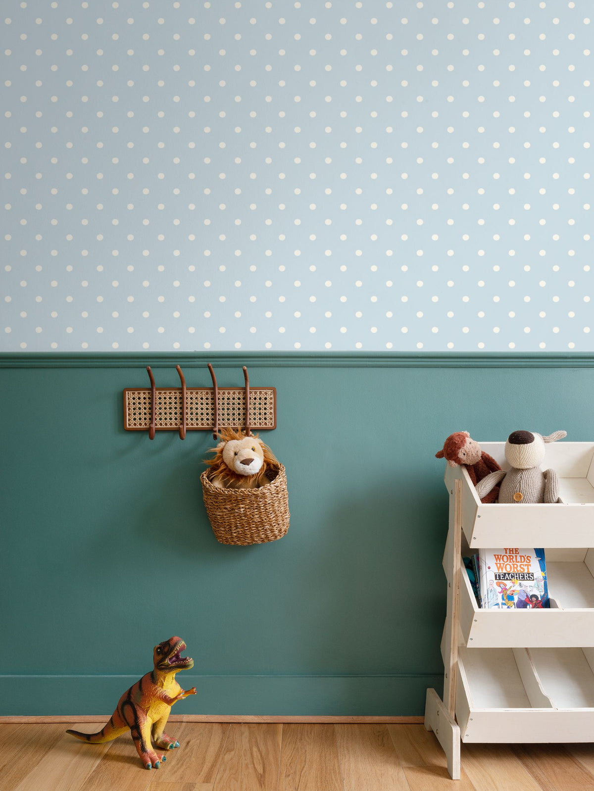 Powder Blue Polka Dot Wallpaper
