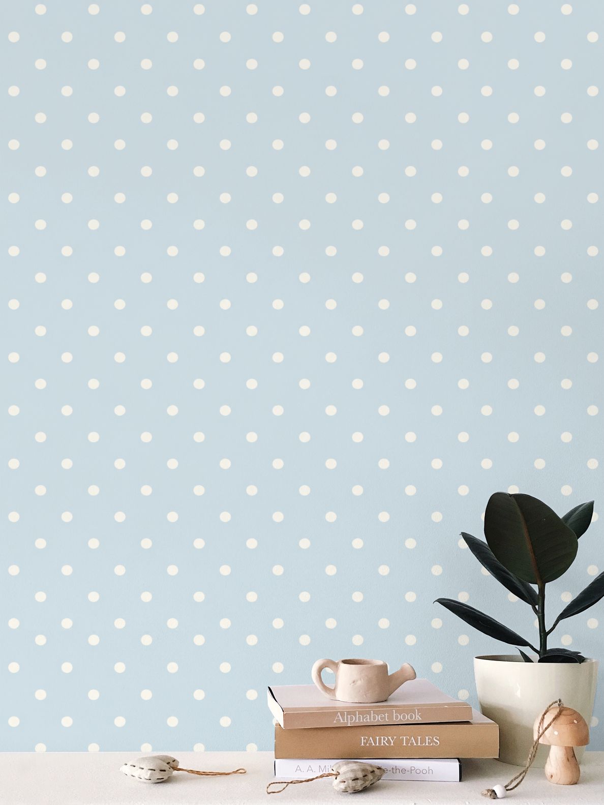 Powder Blue Polka Dot Wallpaper