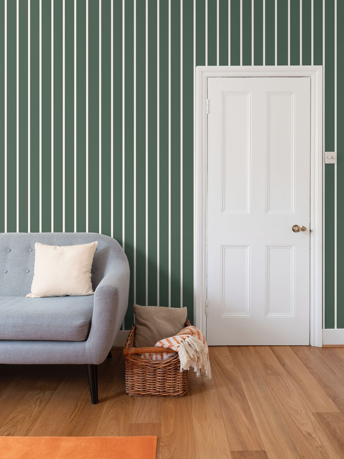 Forest Green Stripe Wallpaper