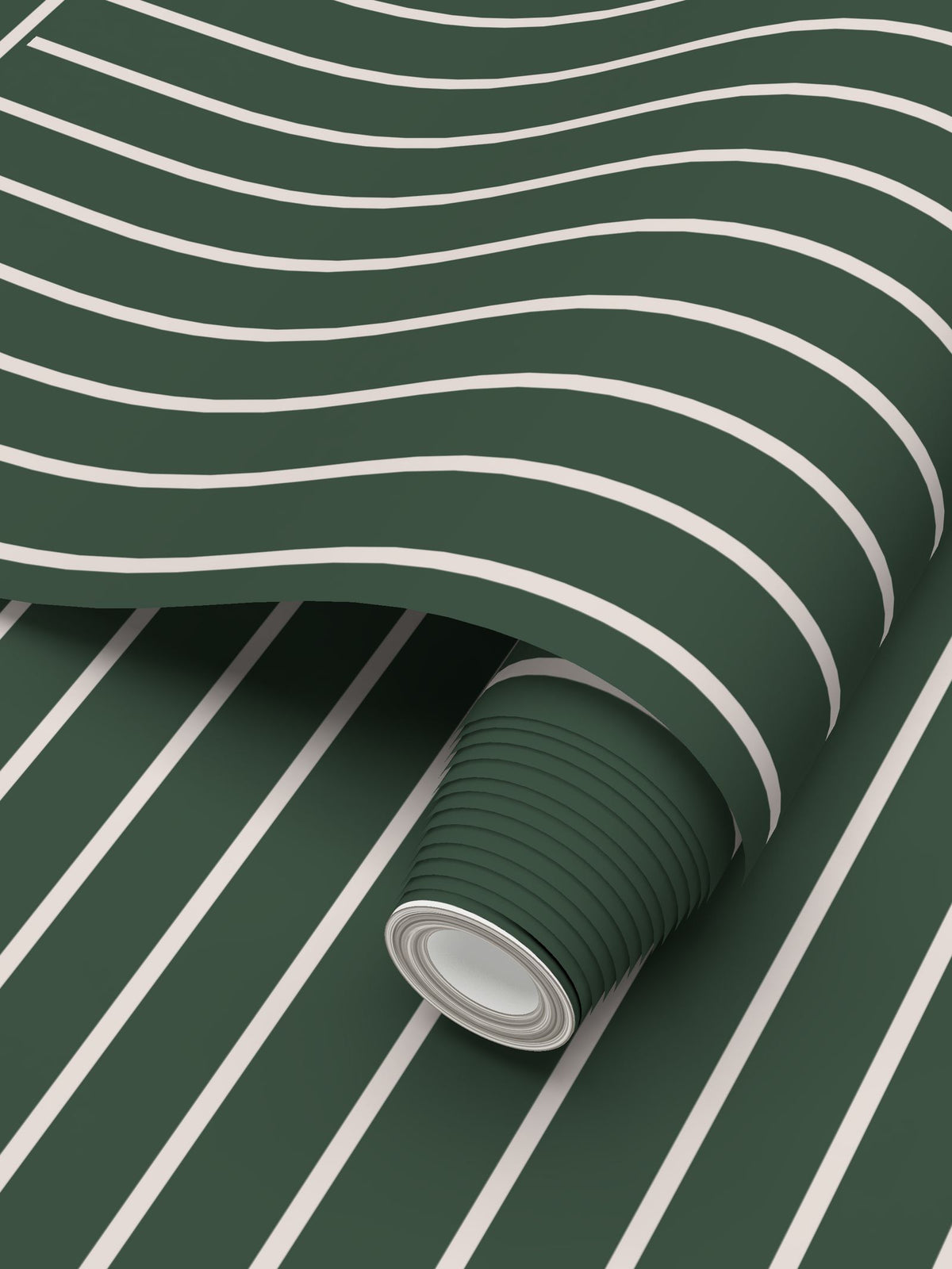Forest Green Stripe Wallpaper