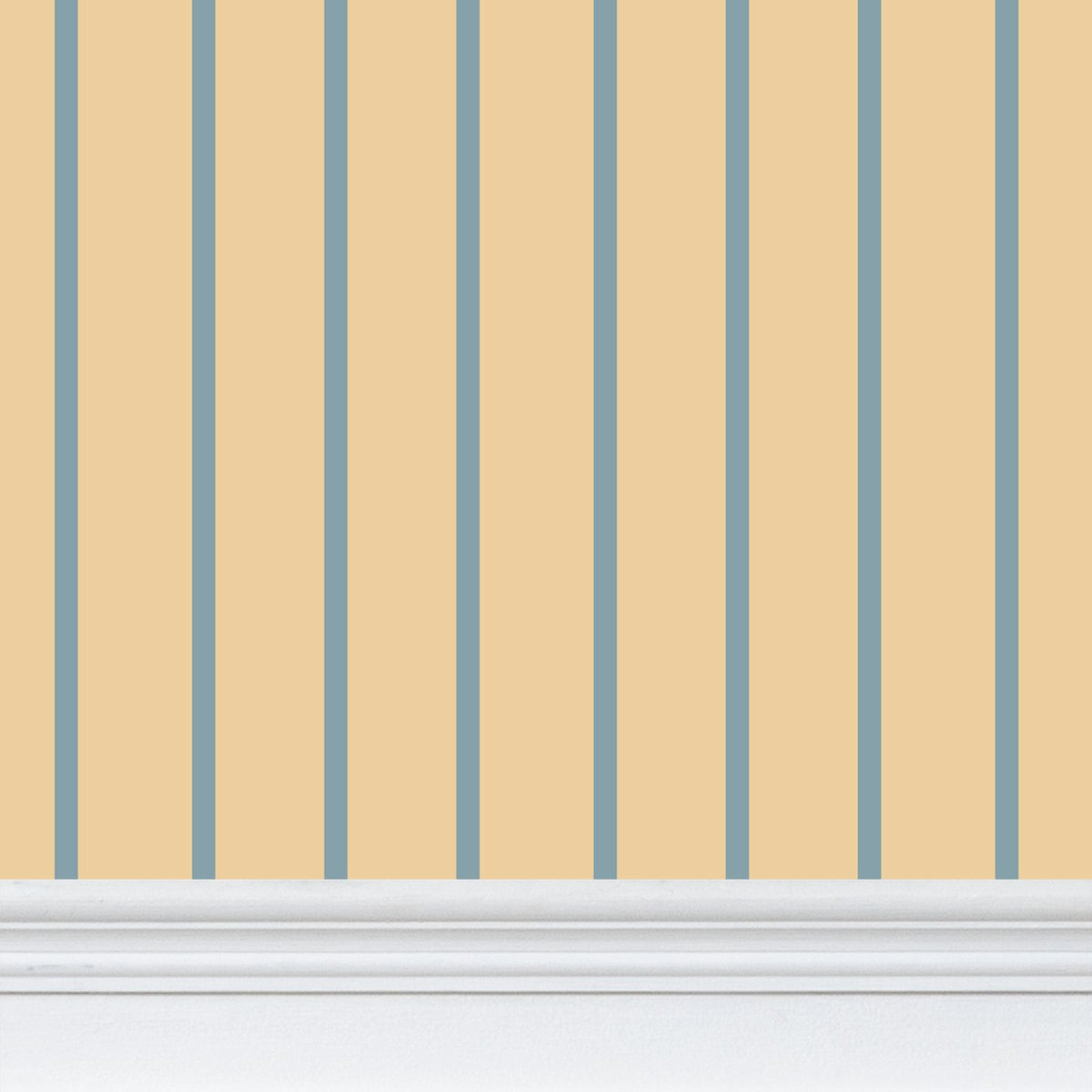 Soft Sand and Blue Striped Wallpaper
