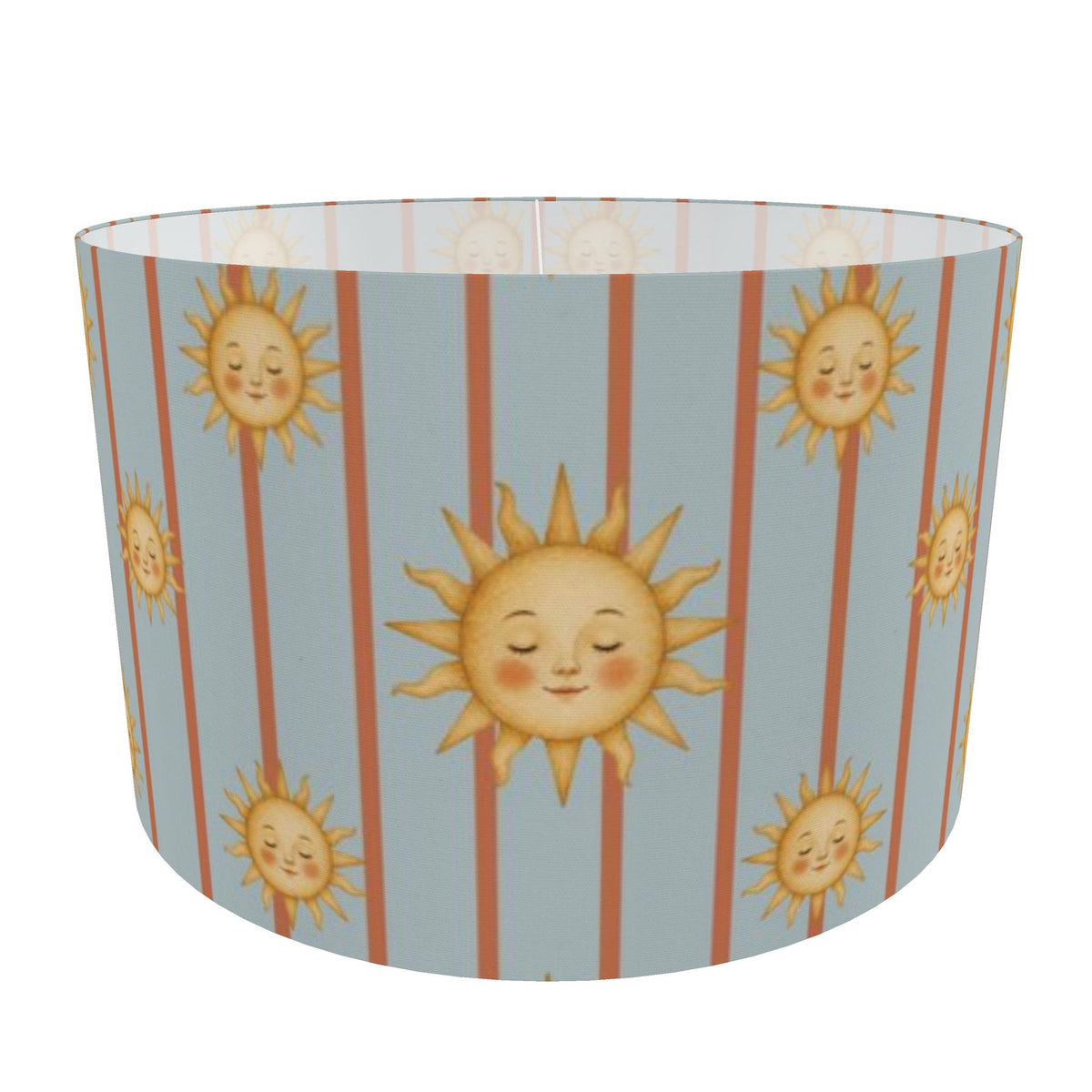 Soleil Lampshade – Retro Sun and Blue Stripes