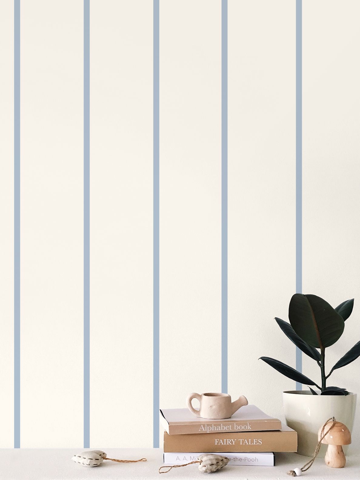Lune et Soleil Powder Blue Stripe Wallpaper