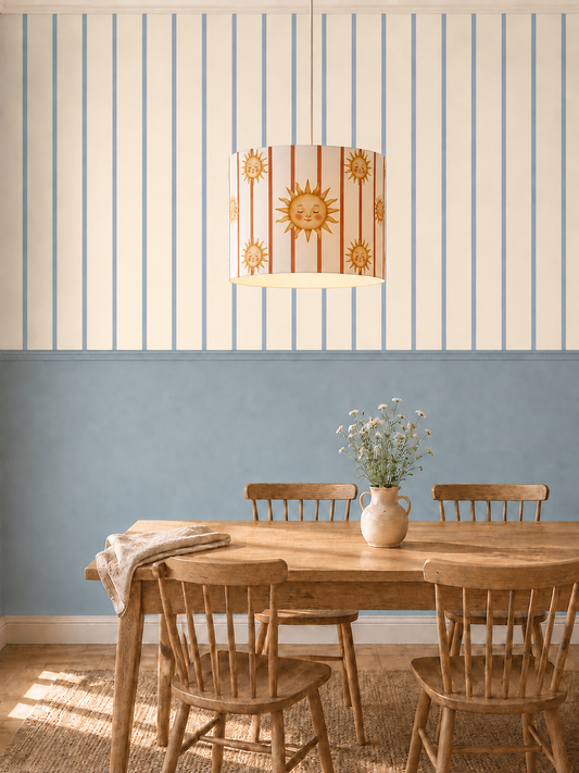 Soleil Lampshade – Retro Sun and Stripes