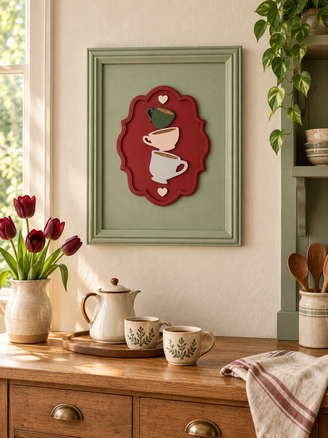 Quadretto in legno Tea Cups