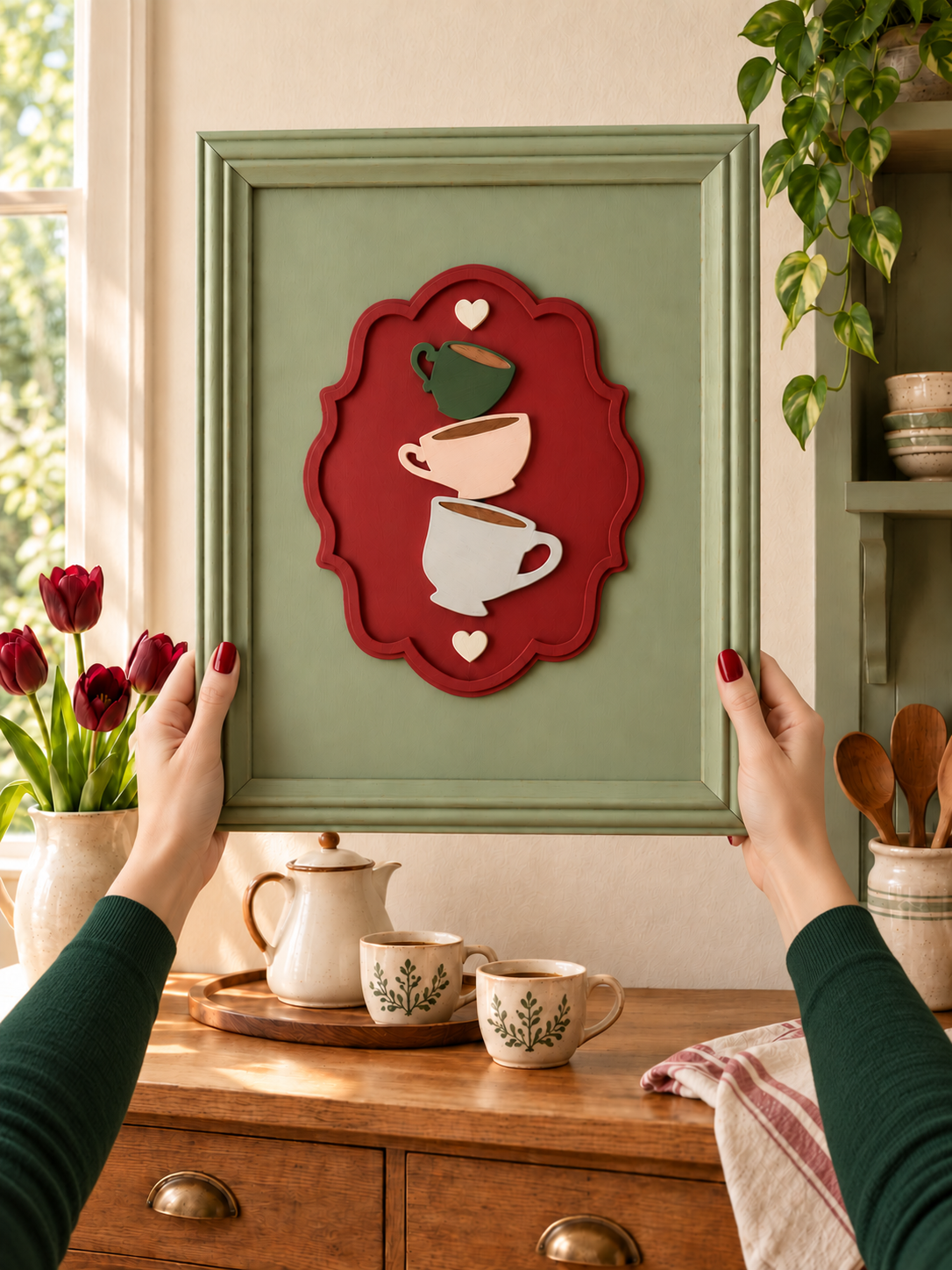 Quadretto in legno Tea Cups