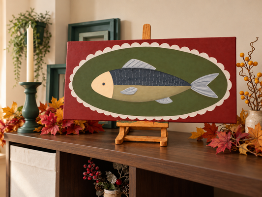 Quadro Poisson Retrò - una sardina in salotto