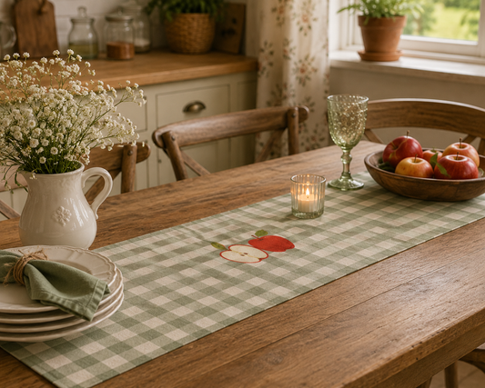 Apple Orchard Gingham Table Runner