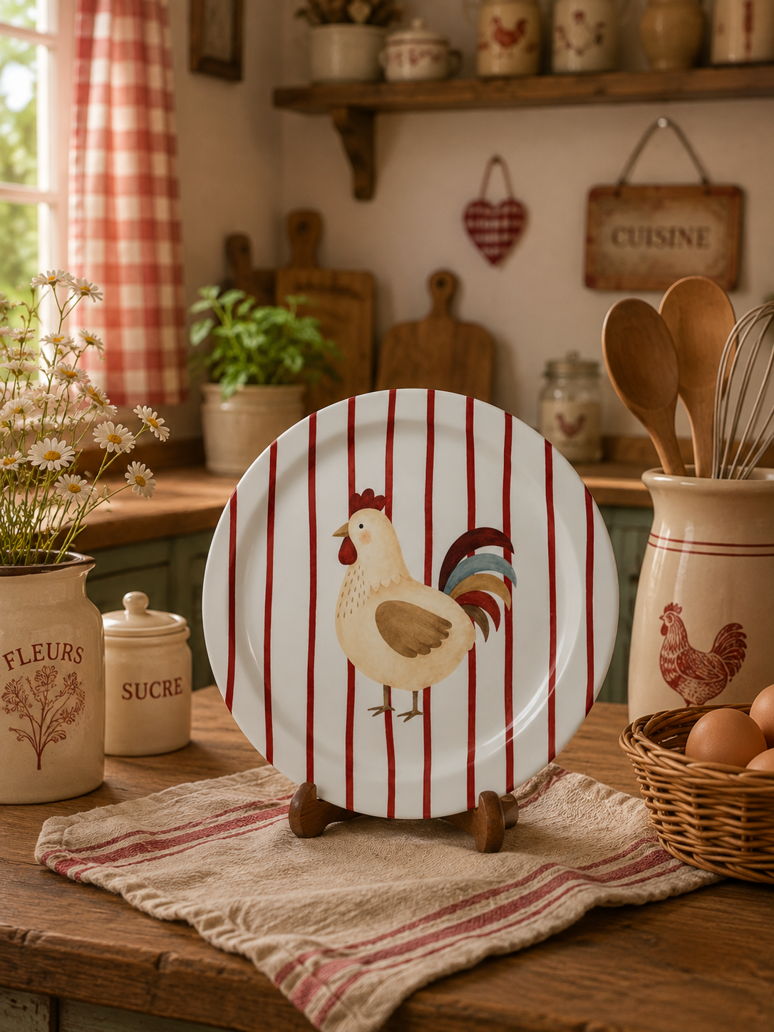 Farmhouse Hen Round Coasters