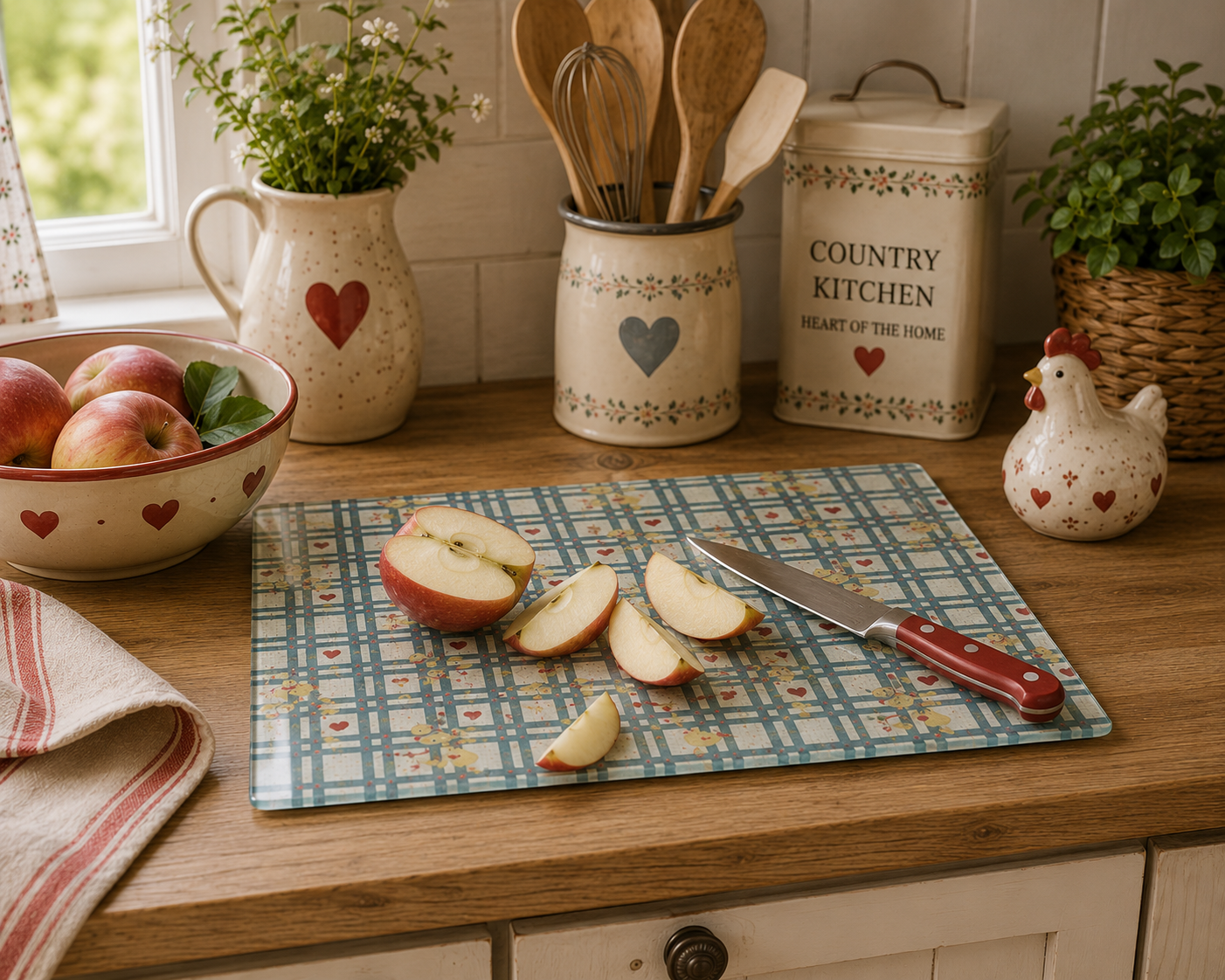Cottage Baby Chick Glass Chopping Board